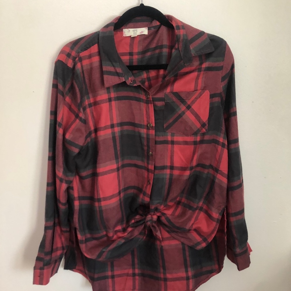Red and black tie flannel